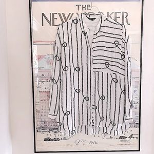 Massimo Dutti rope detail blouse with uneven hem and covered buttons size 4